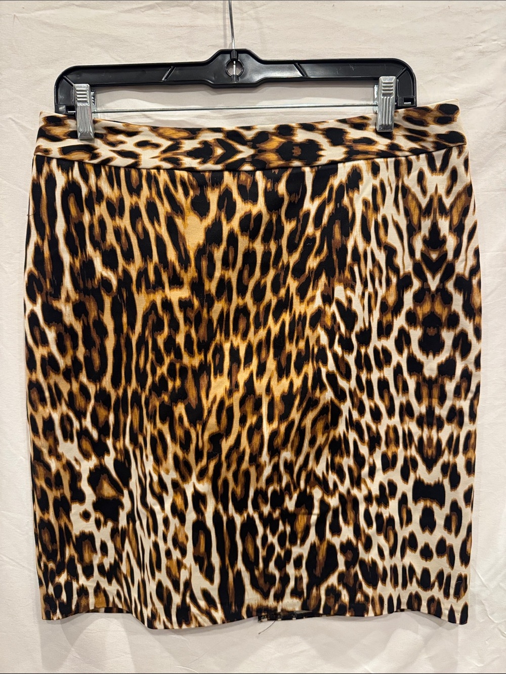 Worthington Leopard-Print Cotton Pencil Skirt - Brown & Black, Size 8